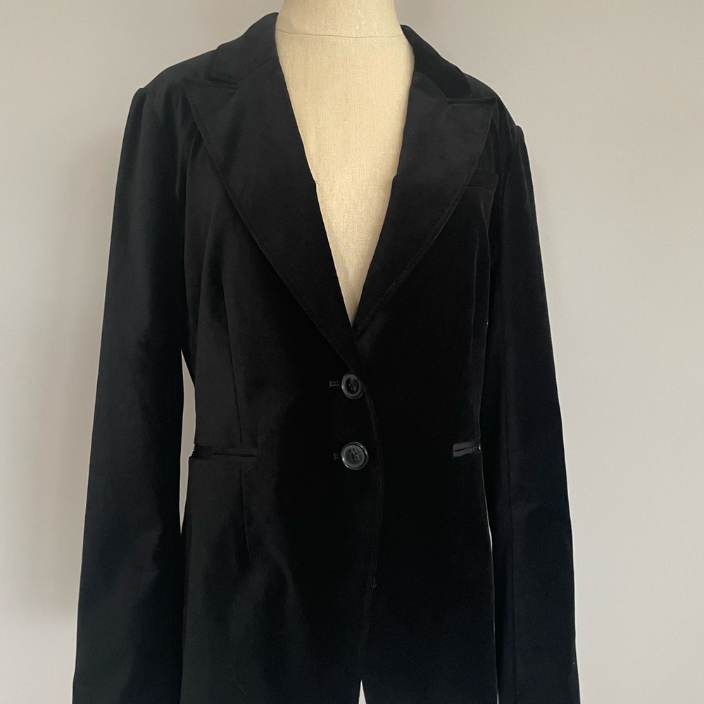 Paige Black Women's Velvet Blazer Jacket
